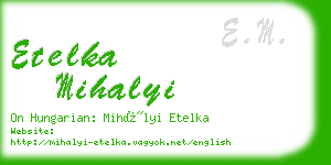 etelka mihalyi business card